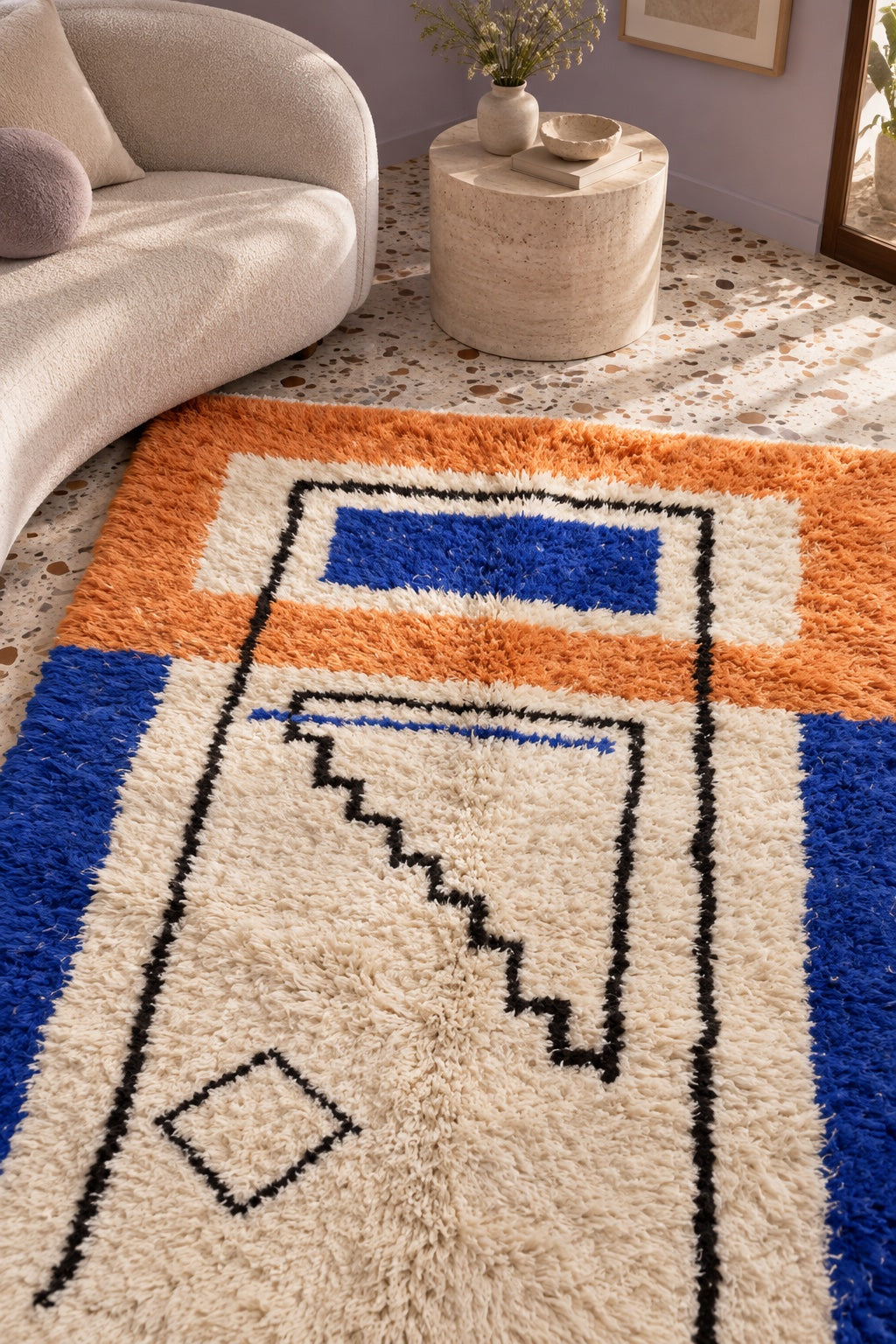 M-5017 Beni Mrirt shag wool rug — room styling inspiration