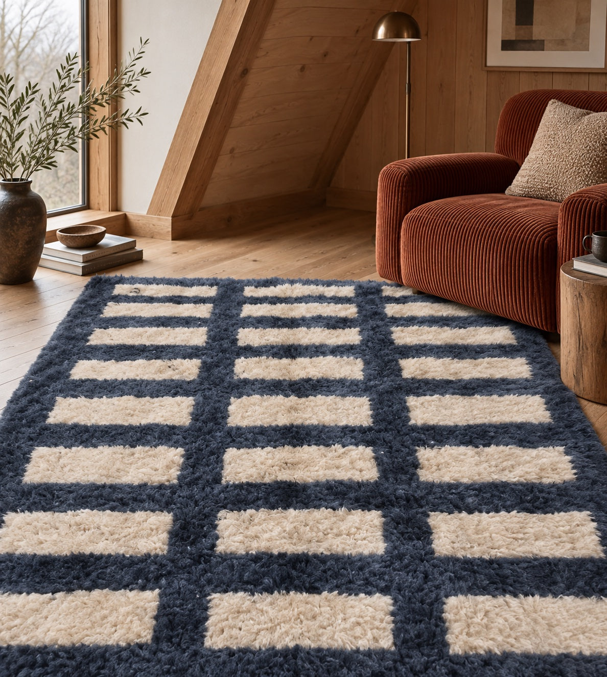 M-5018 Beni Mrirt shag wool rug — room styling inspiration