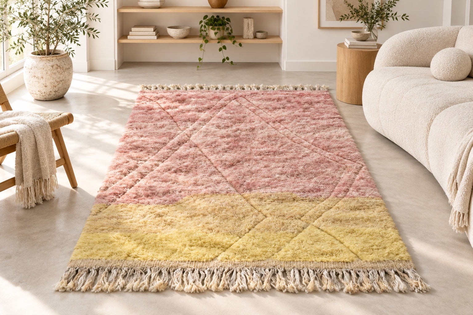 M-504 Beni Mrirt shag wool rug — room styling inspiration