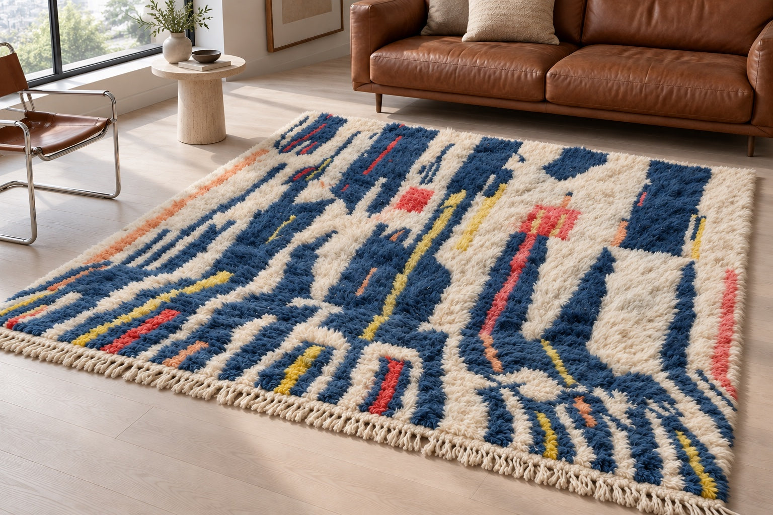 M-5067 Beni Mrirt shag wool rug — room styling inspiration