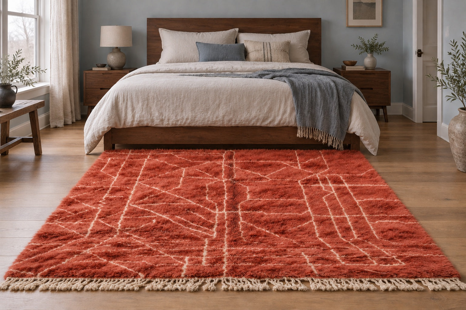 M-5069 Beni Mrirt shag wool rug — room styling inspiration