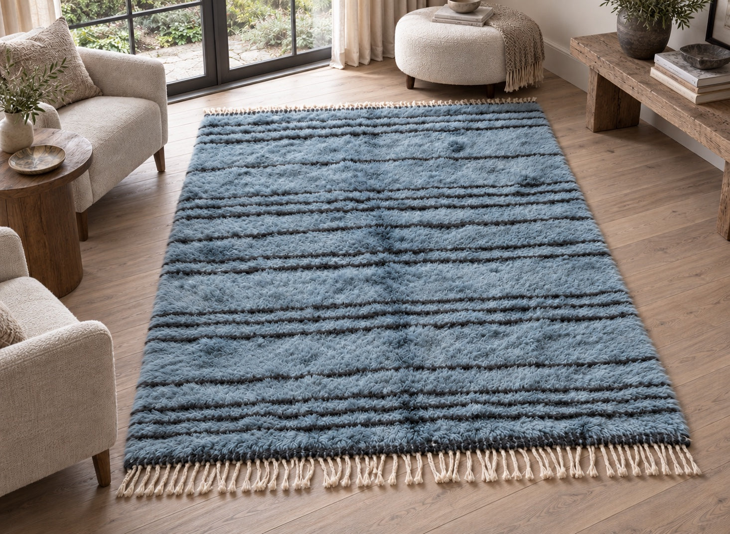 M-5072 Beni Mrirt shag wool rug — room styling inspiration