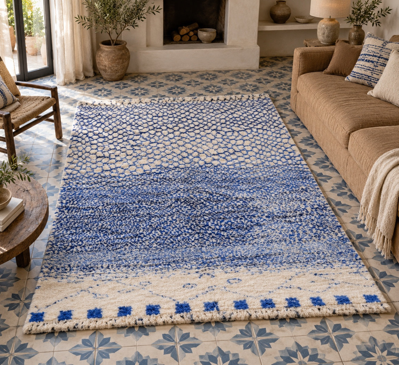 M-5048 Beni Mrirt shag wool rug — room styling inspiration