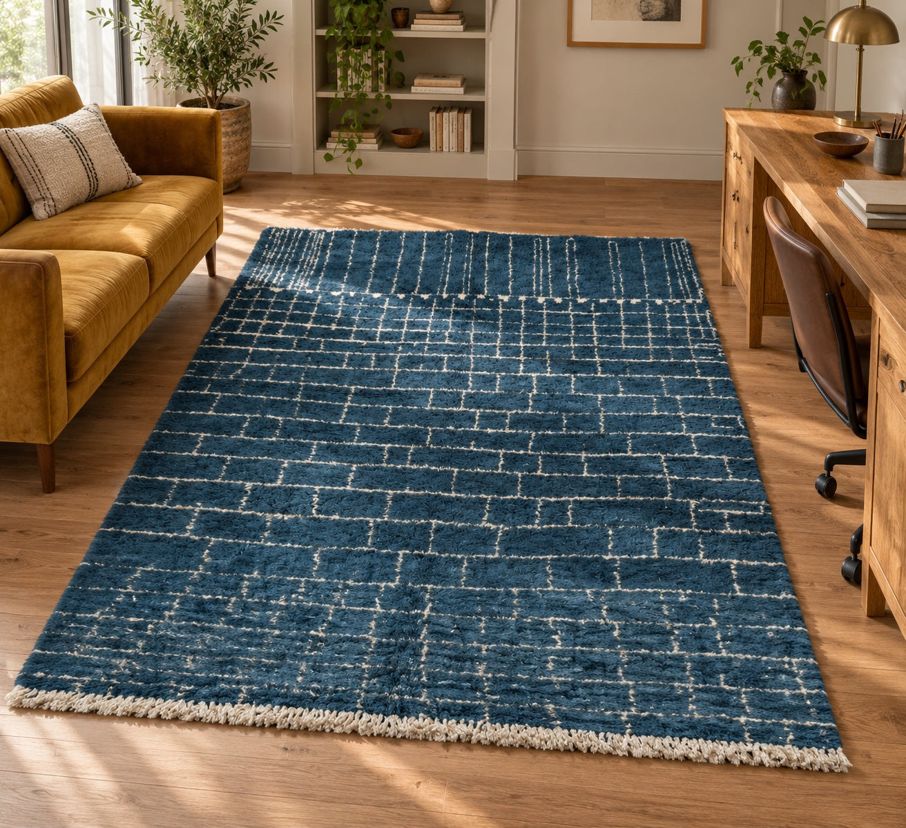 M-5058 Beni Mrirt shag wool rug — room styling inspiration