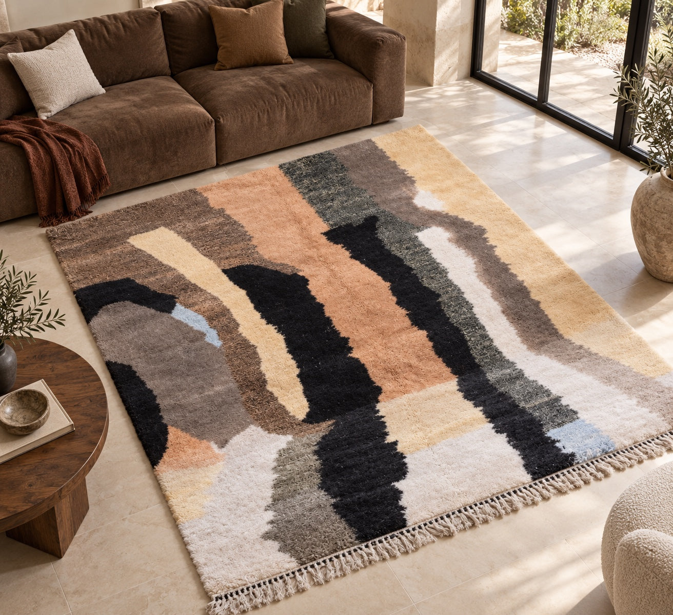 M-5060 Beni Mrirt shag wool rug — room styling inspiration