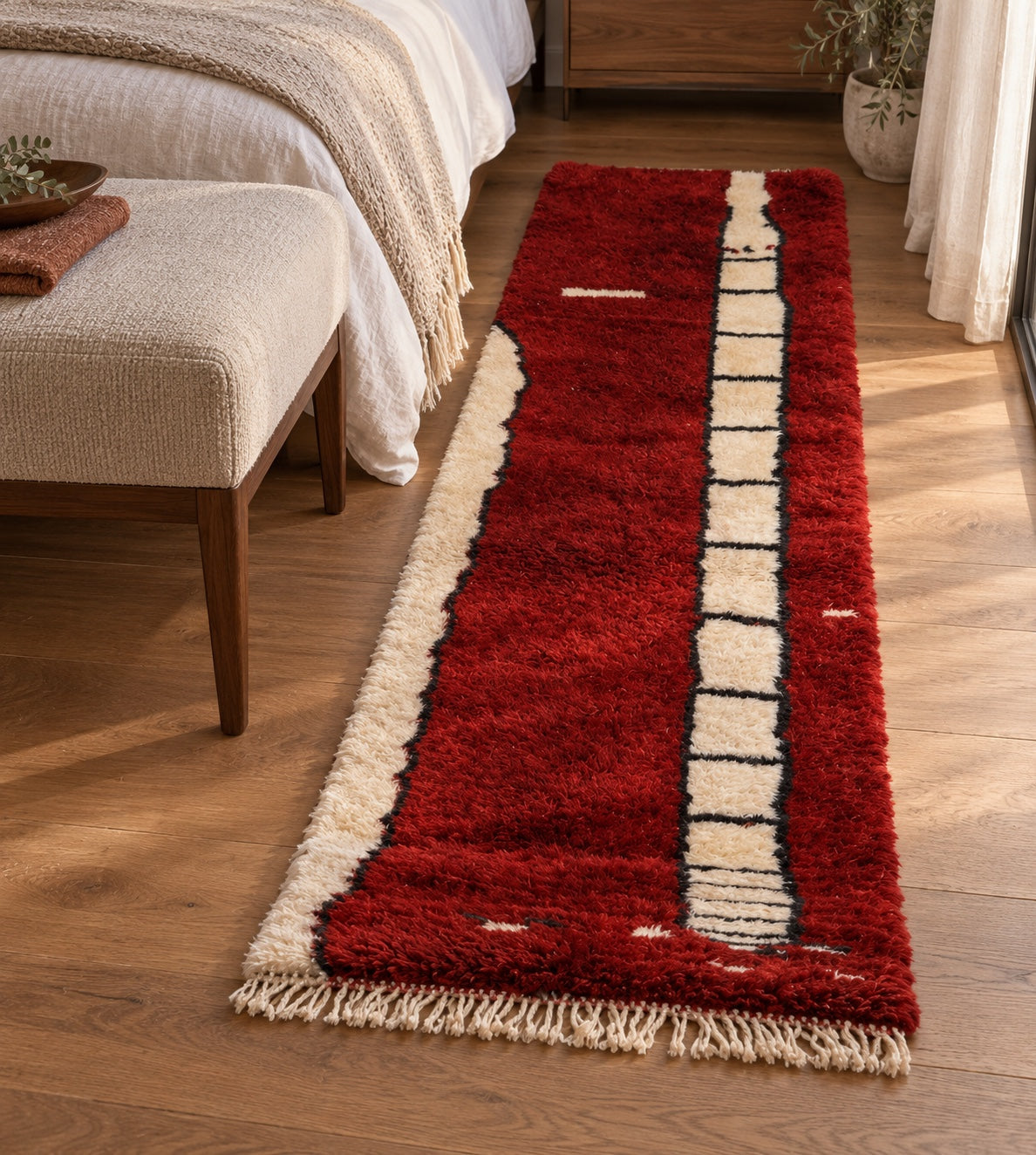 M-5063 Beni Mrirt shag wool rug — room styling inspiration