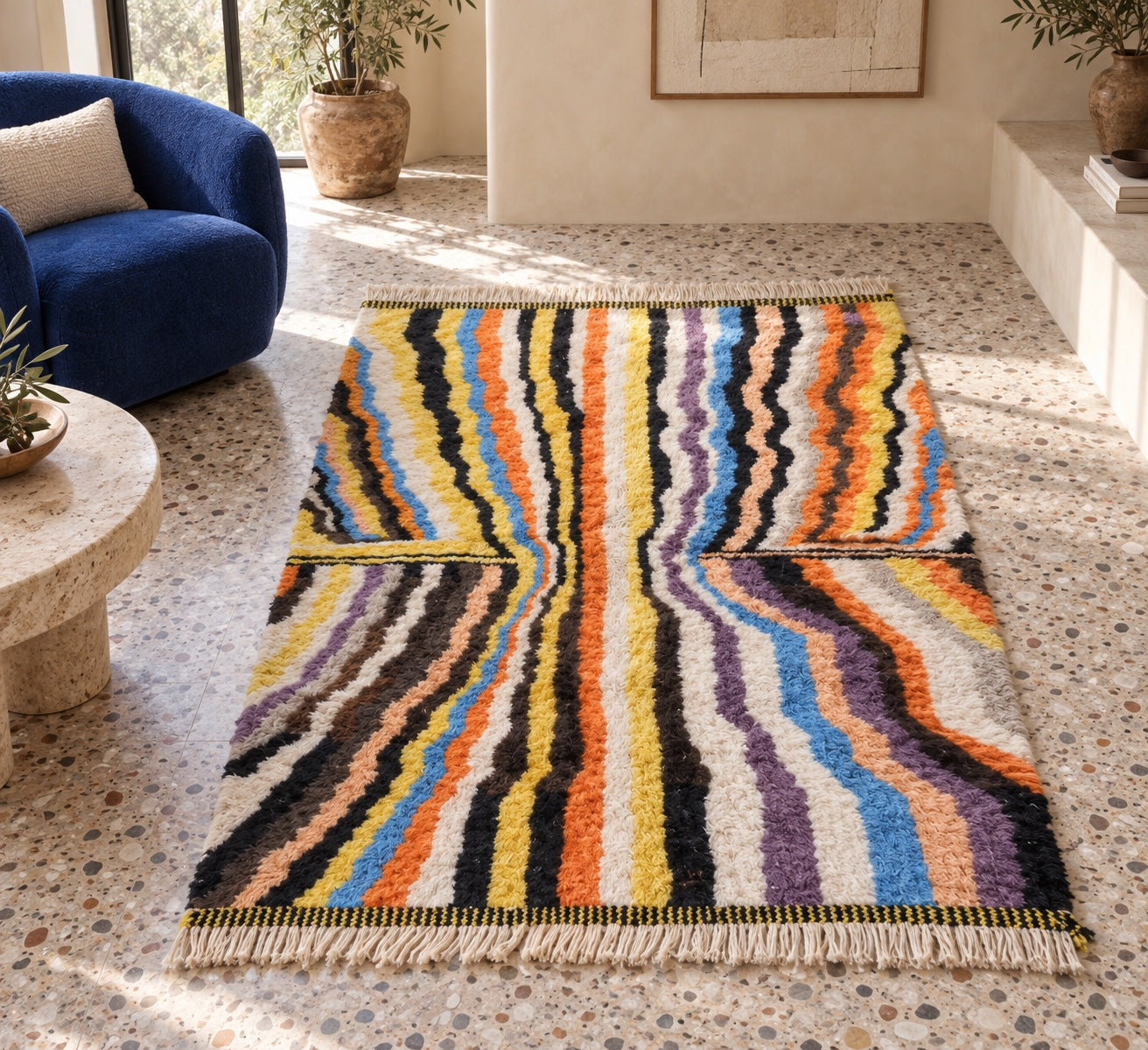 M-5065 Beni Mrirt shag wool rug — room styling inspiration