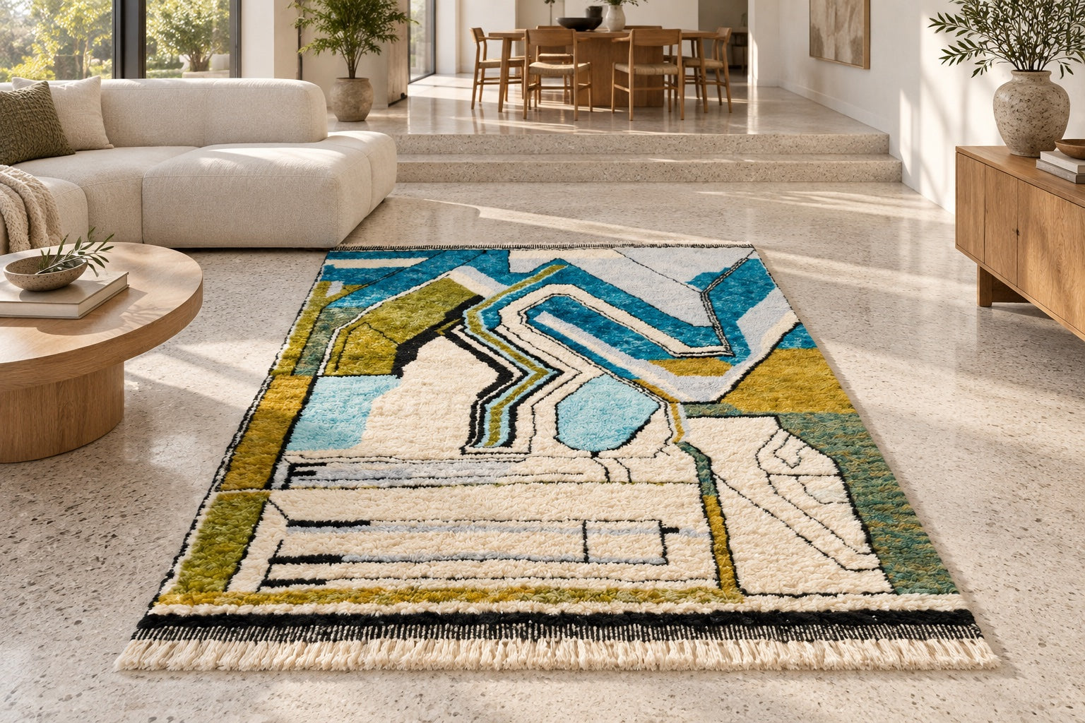 M-5010 Beni Mrirt shag wool rug — room styling inspiration