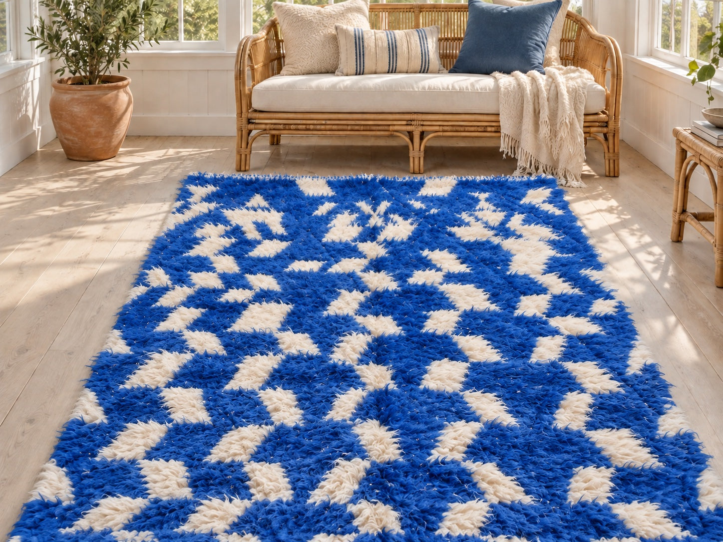 M-5015 Beni Mrirt shag wool rug — room styling inspiration