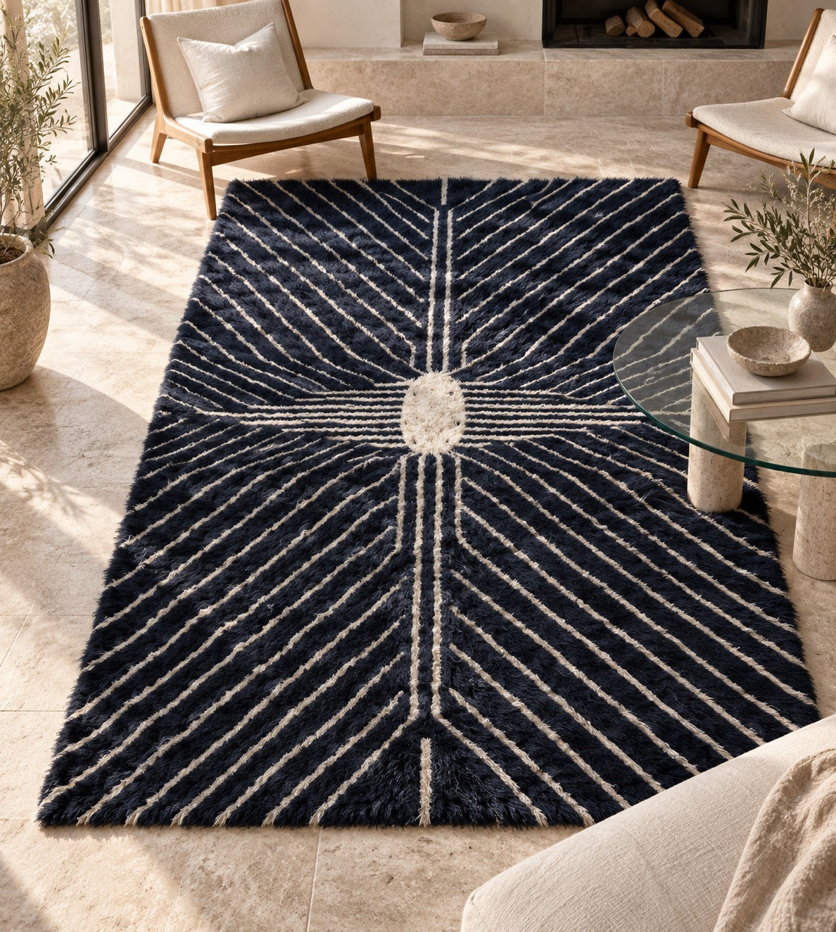 M-5021 Beni Mrirt shag wool rug — room styling inspiration