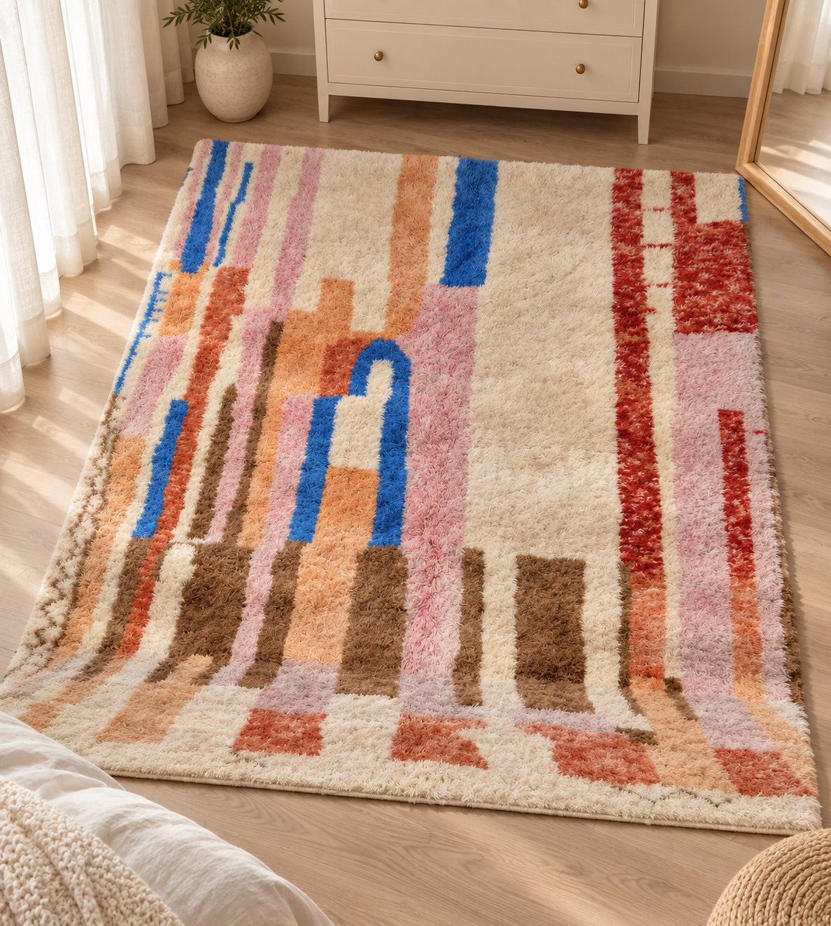 M-5024 Beni Mrirt shag wool rug — room styling inspiration