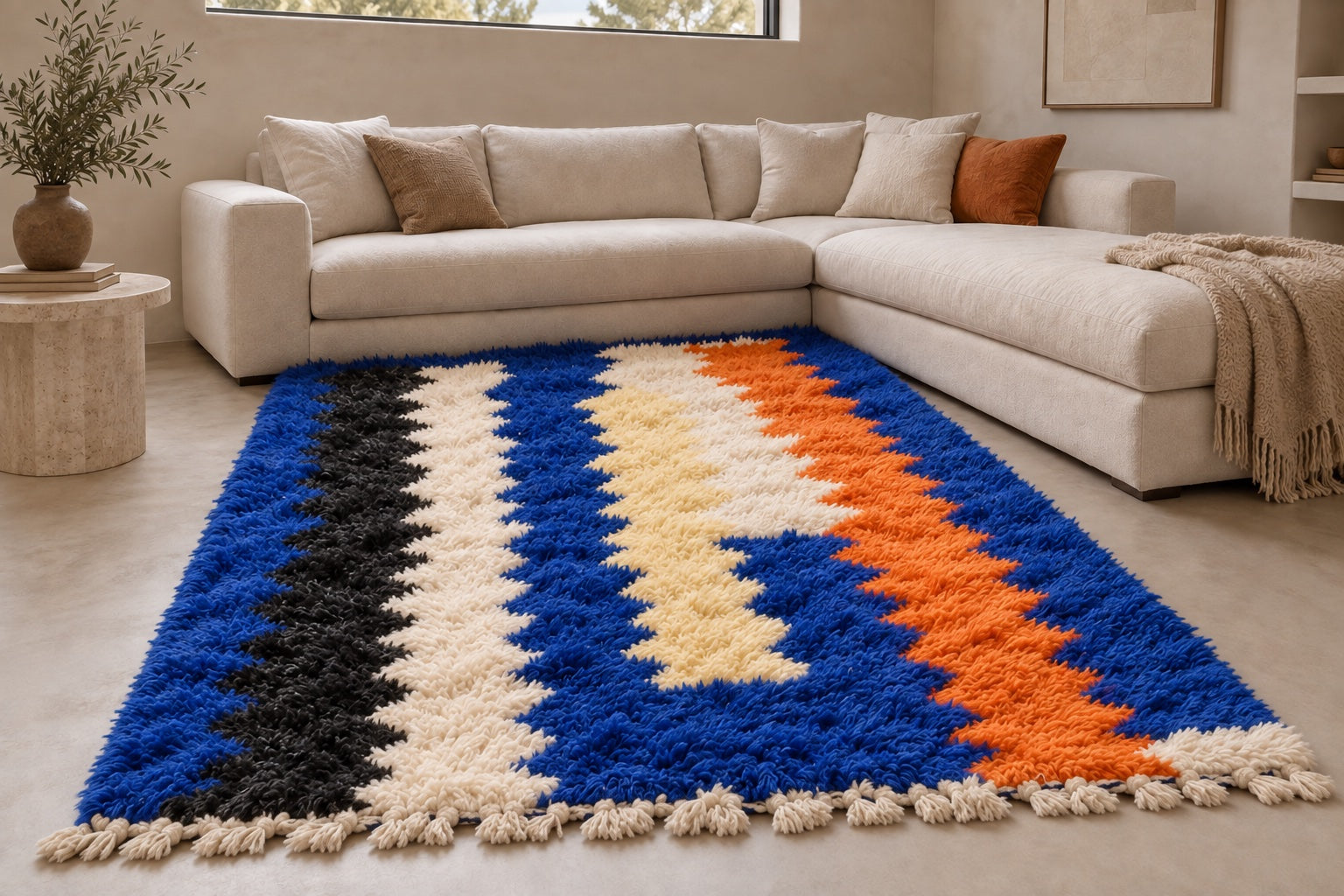 M-5028 Beni Mrirt shag wool rug — room styling inspiration