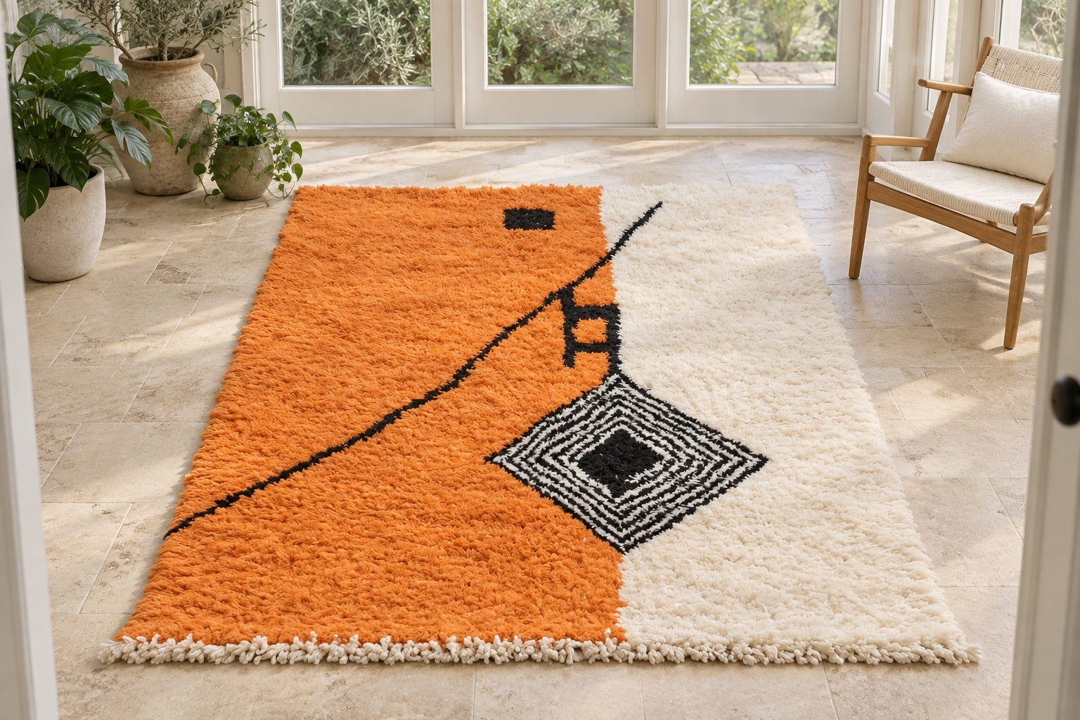 M-5029 Beni Mrirt shag wool rug — room styling inspiration