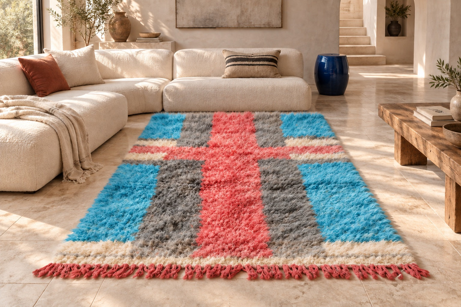 M-5034 Beni Mrirt shag wool rug — room styling inspiration