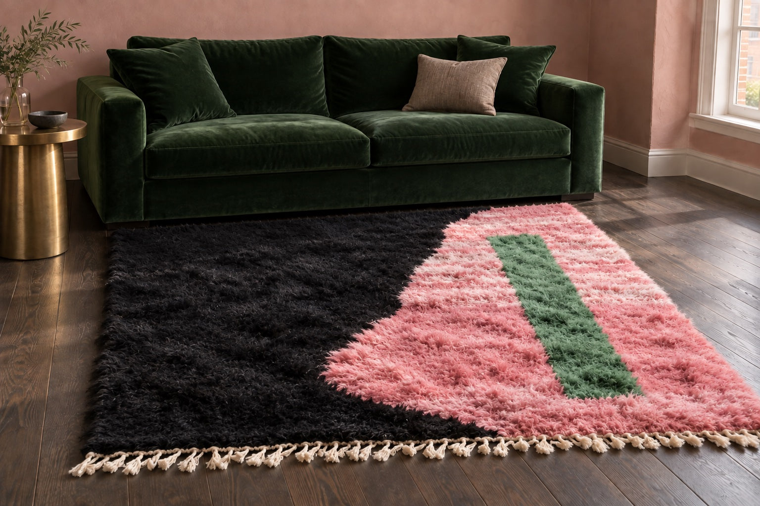 M-5036 Beni Mrirt shag wool rug — room styling inspiration