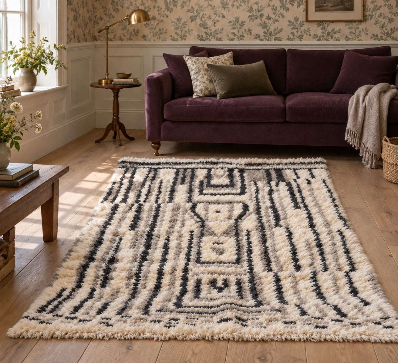 M-5038 Beni Mrirt shag wool rug — room styling inspiration