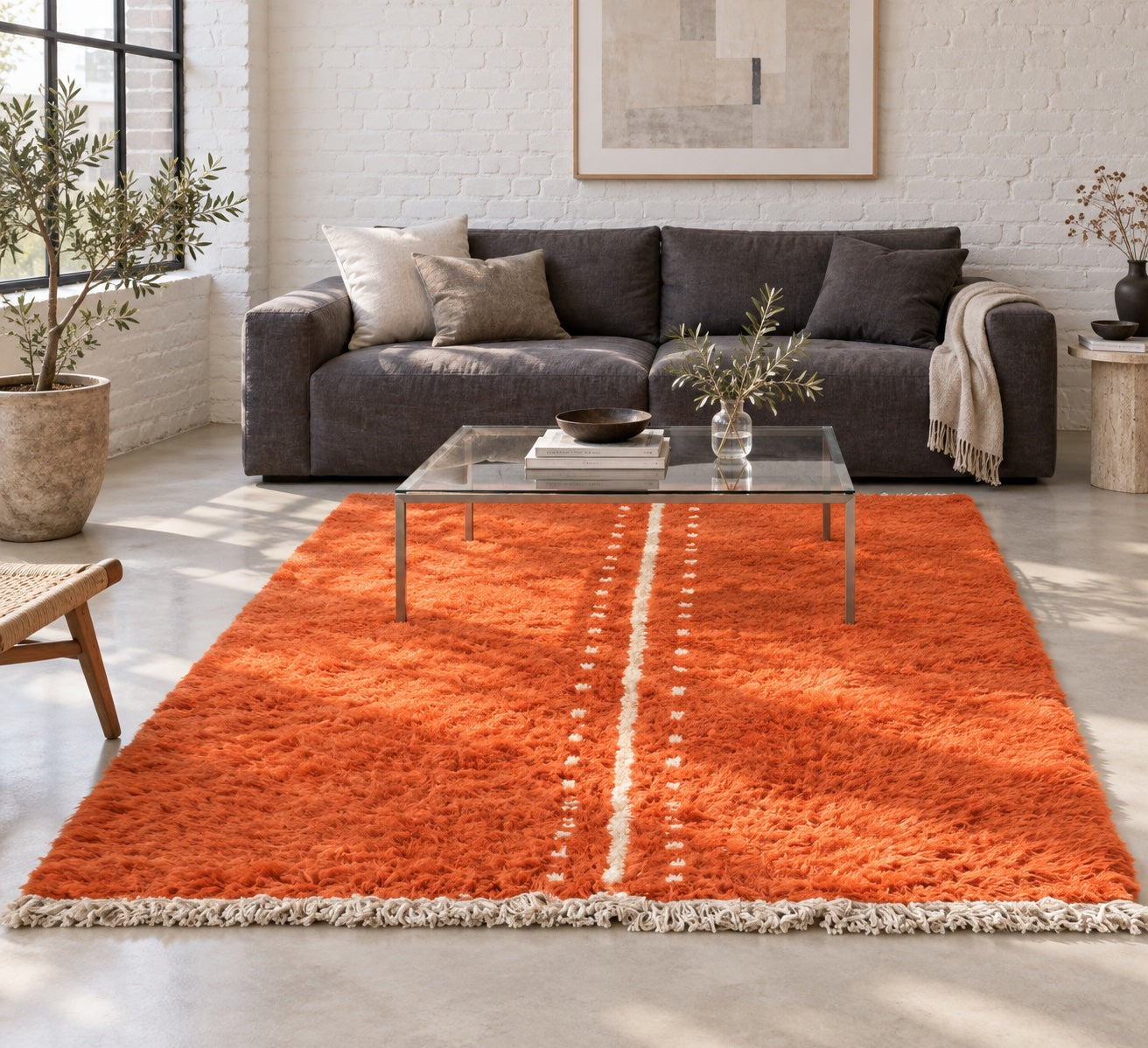 M-5039 Beni Mrirt shag wool rug — room styling inspiration