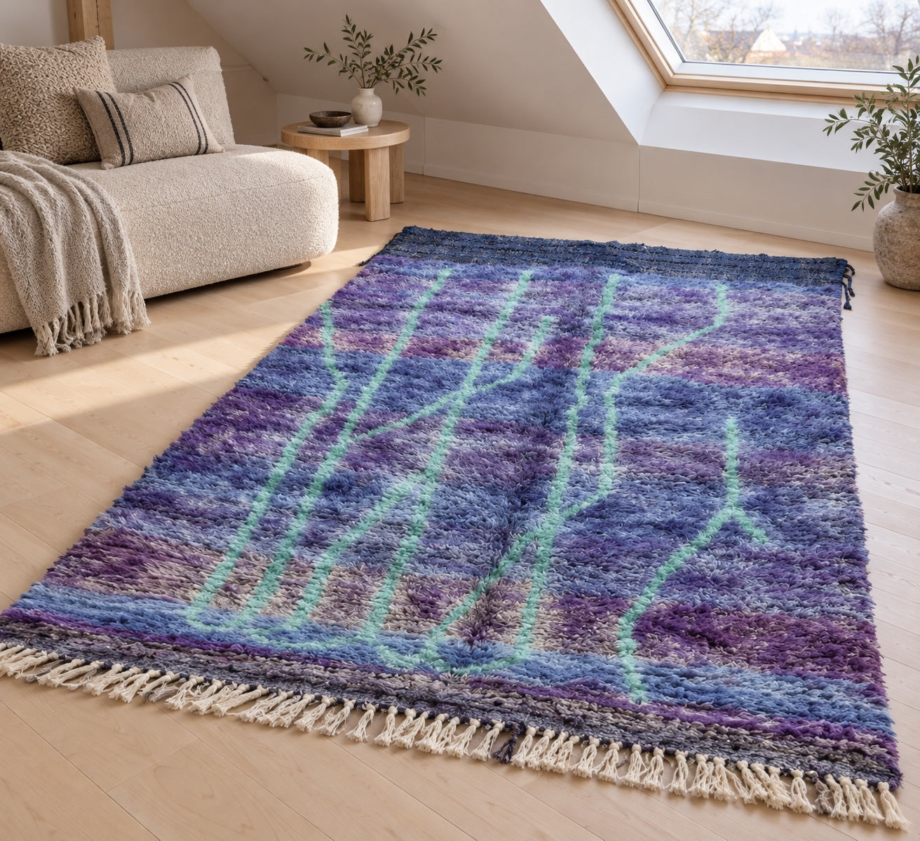 M-5040 Beni Mrirt shag wool rug — room styling inspiration
