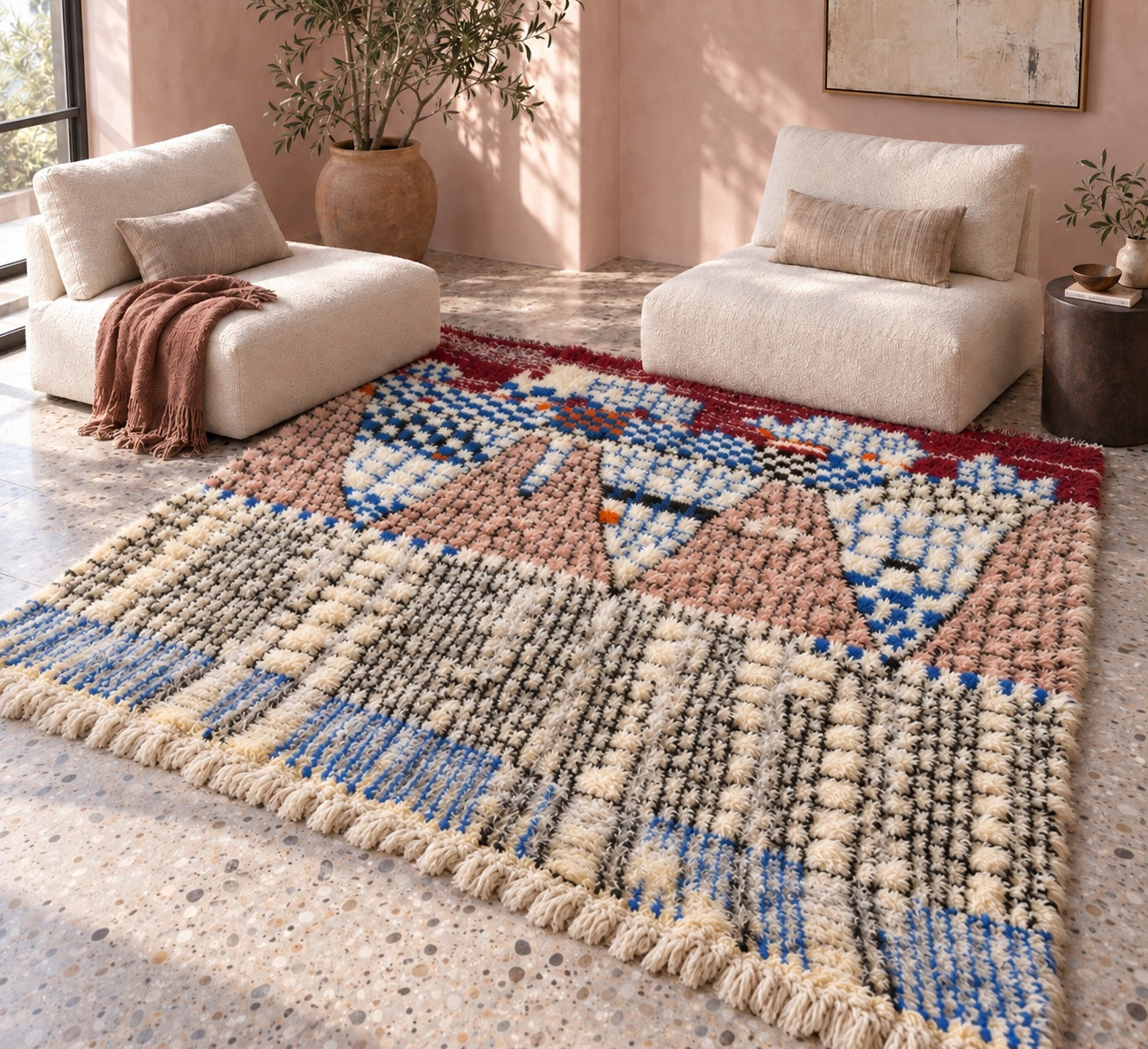 M-5041 Beni Mrirt shag wool rug — room styling inspiration