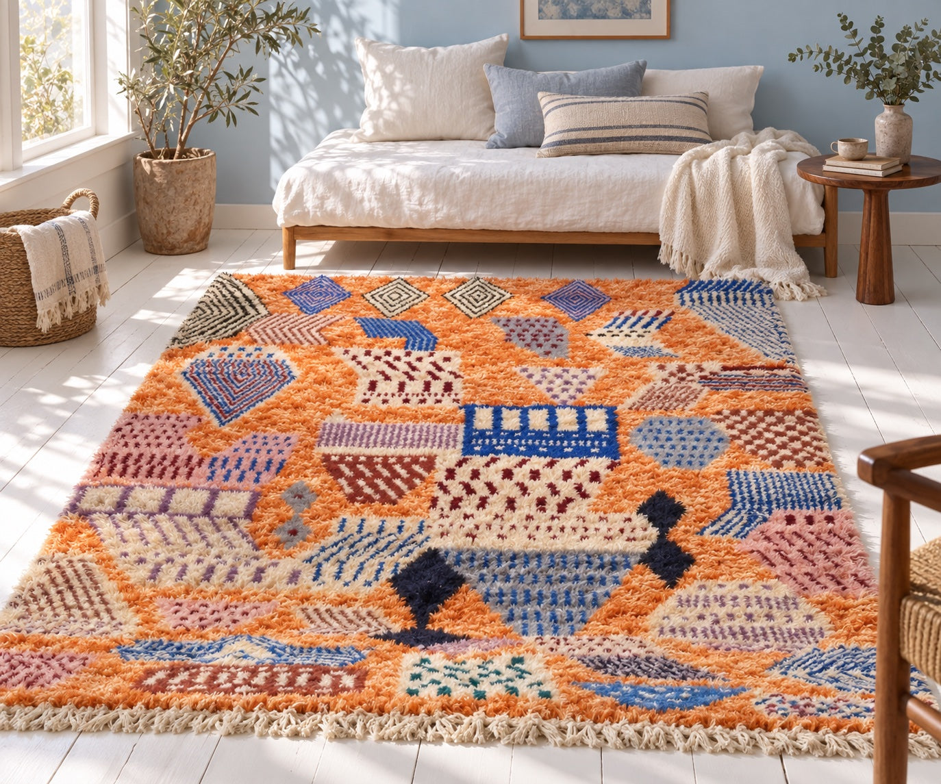 M-5044 Beni Mrirt shag wool rug — room styling inspiration