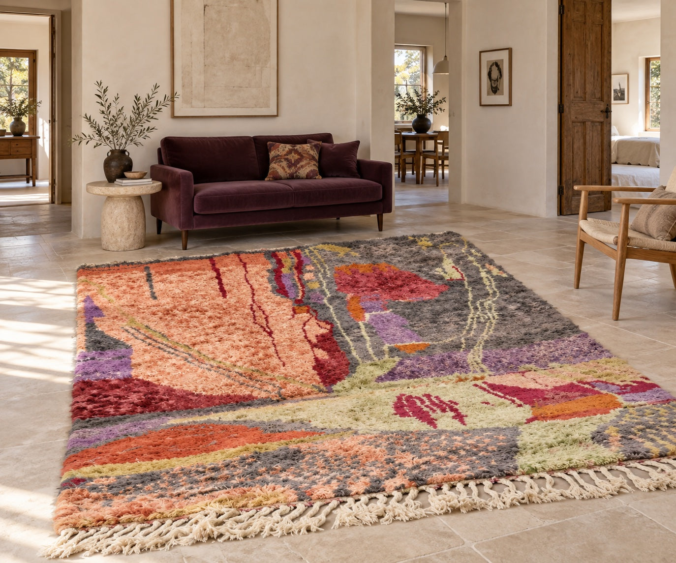 M-5045 Beni Mrirt shag wool rug — room styling inspiration