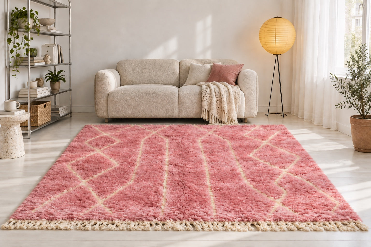 M-5047 Beni Mrirt shag wool rug — room styling inspiration