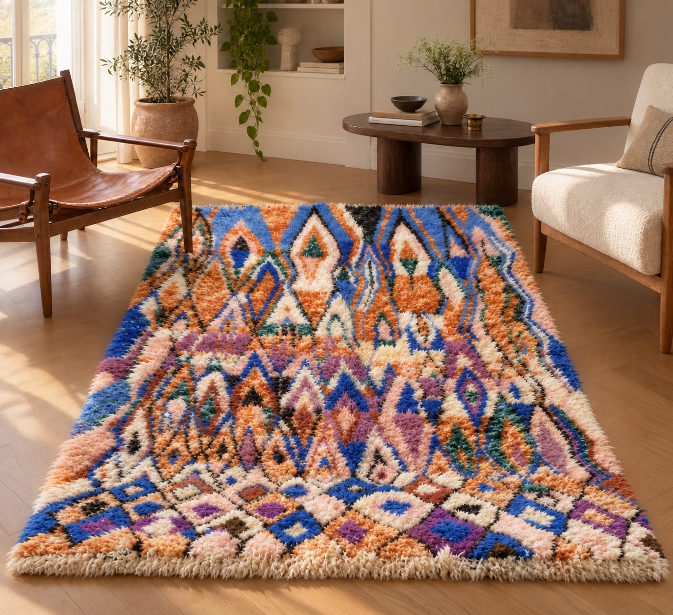 M-5050 Beni Mrirt shag wool rug — room styling inspiration