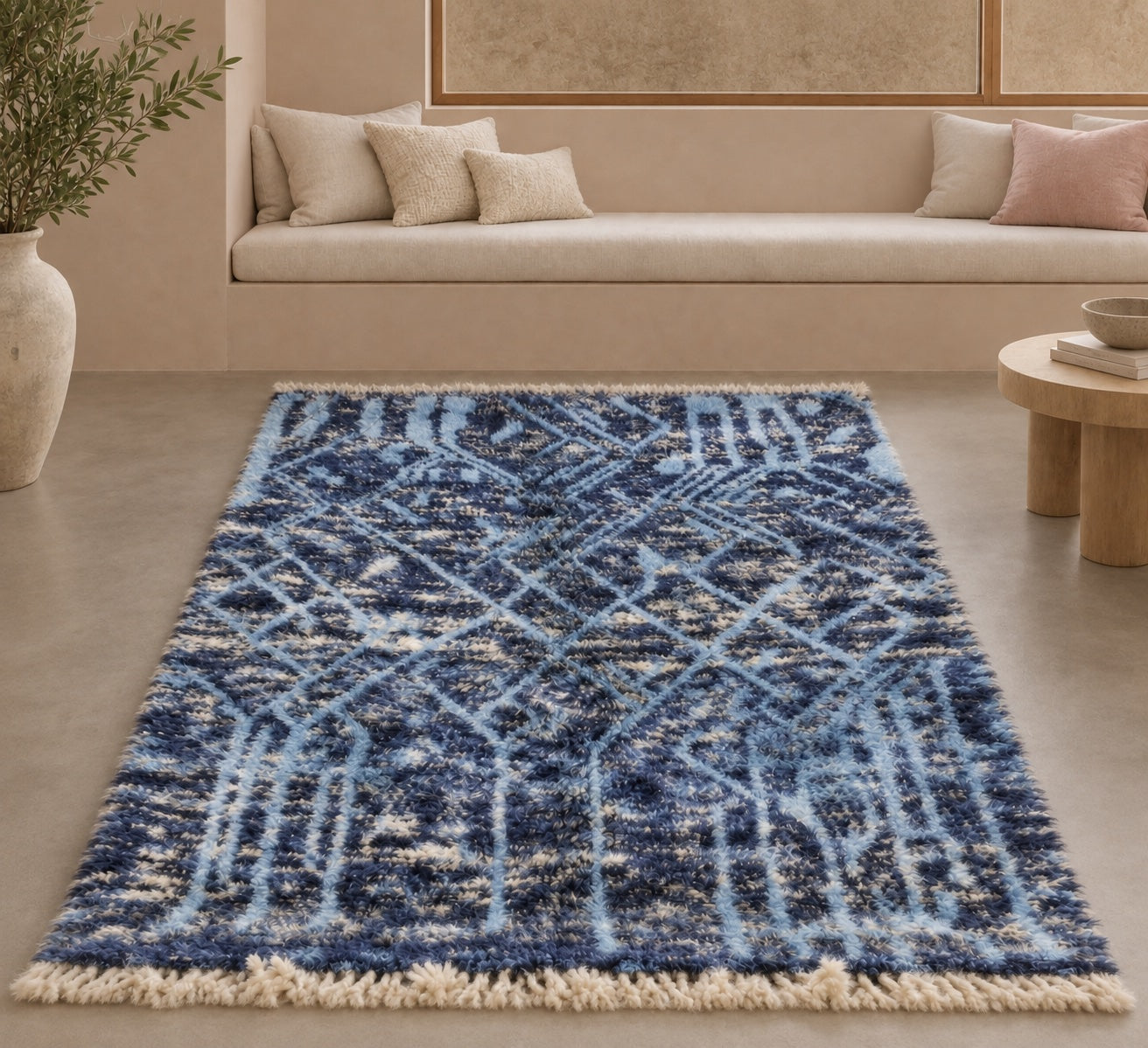 M-5051 Beni Mrirt shag wool rug — room styling inspiration