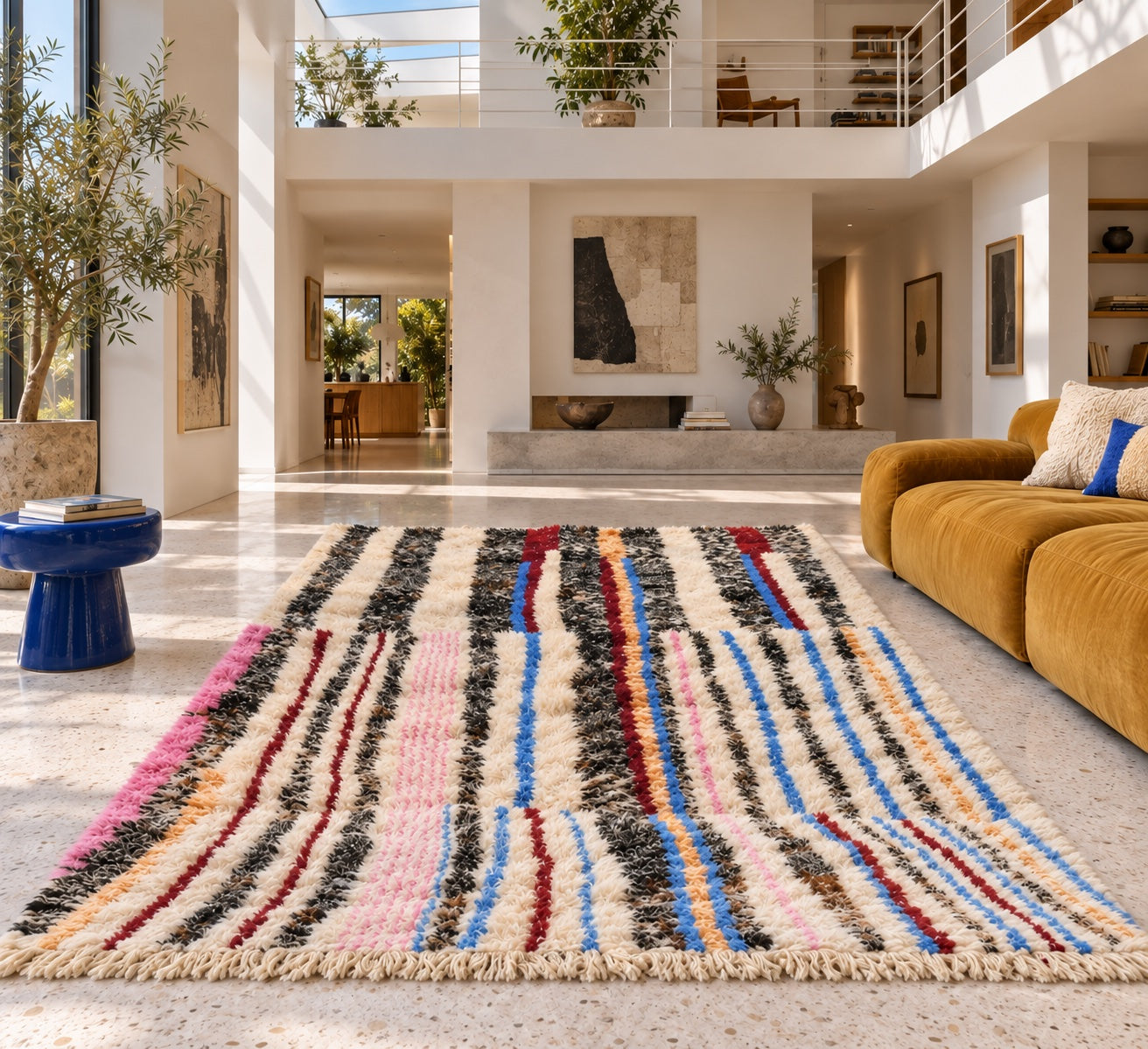 M-5053 Beni Mrirt shag wool rug — room styling inspiration