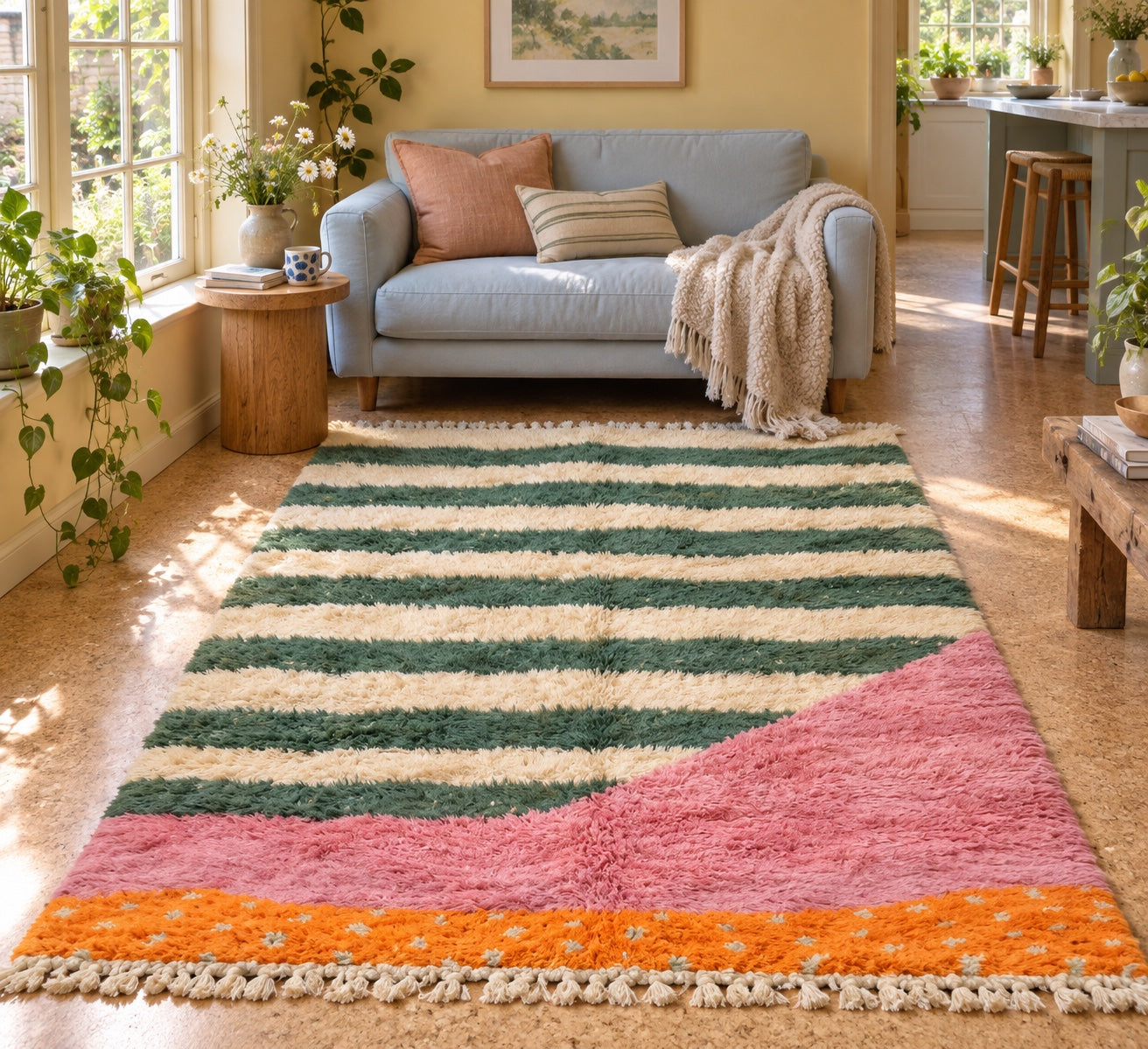 M-5054 Beni Mrirt shag wool rug — room styling inspiration