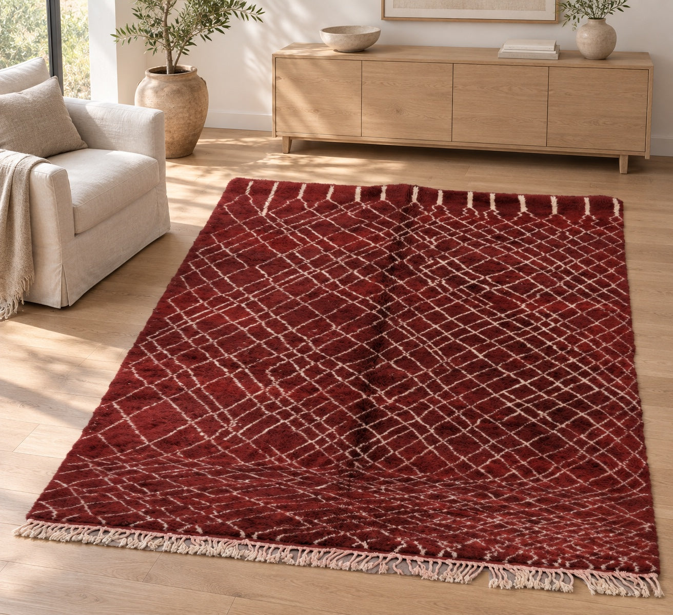 M-5064 Beni Mrirt shag wool rug — room styling inspiration