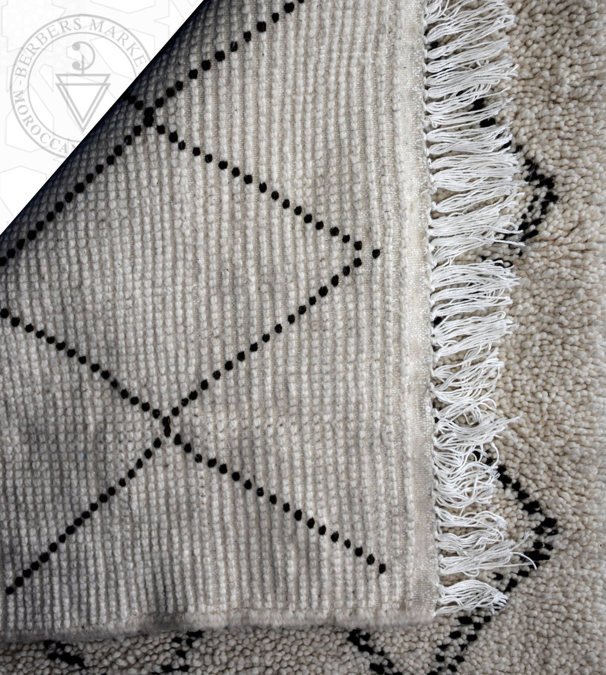 Beni ourain Moroccan rug - 3.3 x 5.1 ft / 100 x 155 cm - Berbers Market