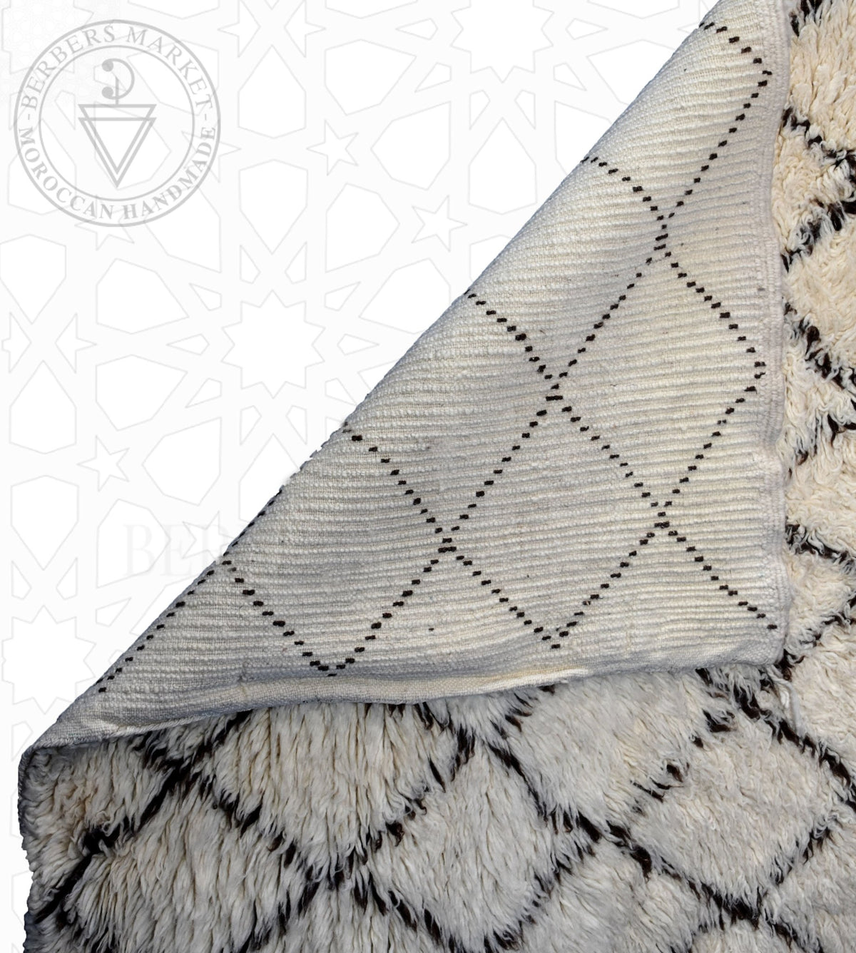 Beni ourain Moroccan rug - 3.5 x 5 ft / 105 x 150 cm - Berbers Market