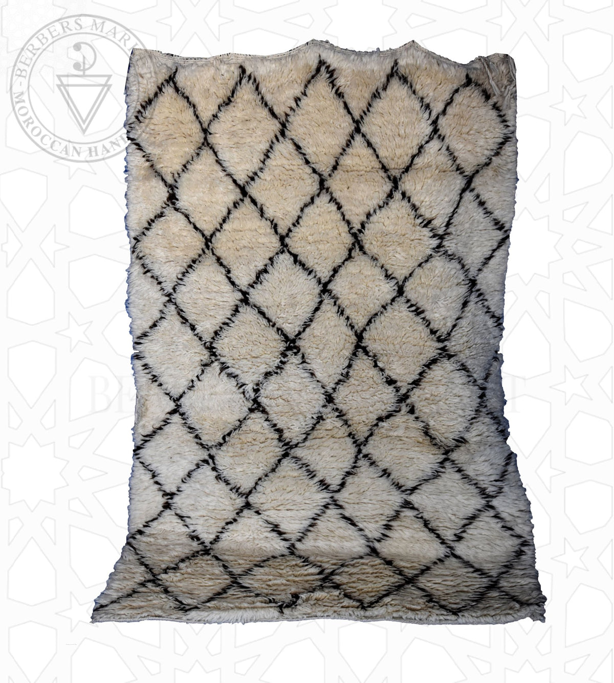 Beni ourain Moroccan rug - 3.5 x 5 ft / 105 x 150 cm - Berbers Market