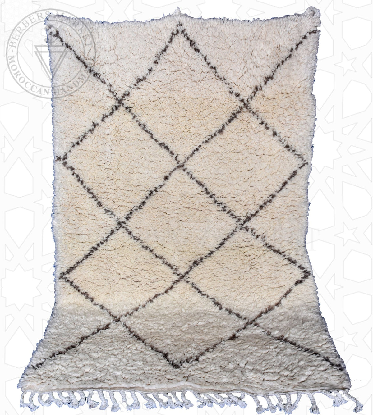 Beni ourain Moroccan rug - 3.77 x 5.58 ft / 115 x 170 cm - Berbers Market