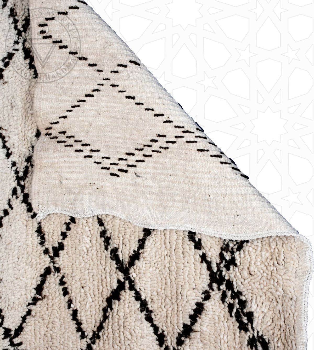 Beni ourain Moroccan rug - 3.8 x 6 ft / 115 x 180 cm - Berbers Market