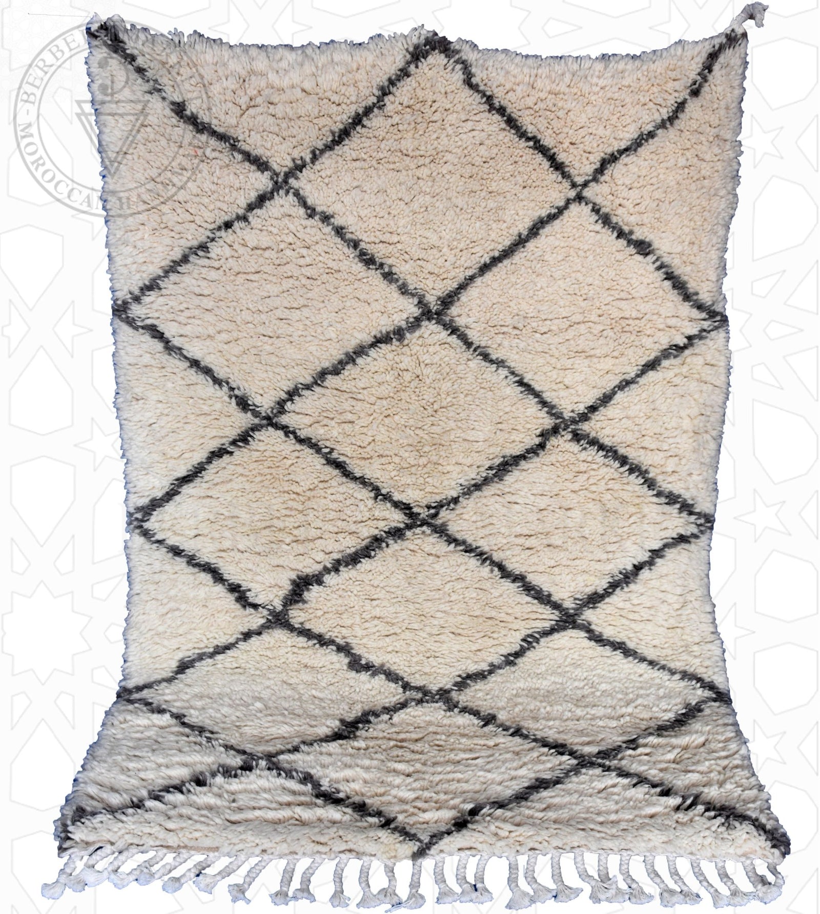 Beni ourain Moroccan rug - 3.9 x 5.74 ft / 120 x 175 cm - Berbers Market