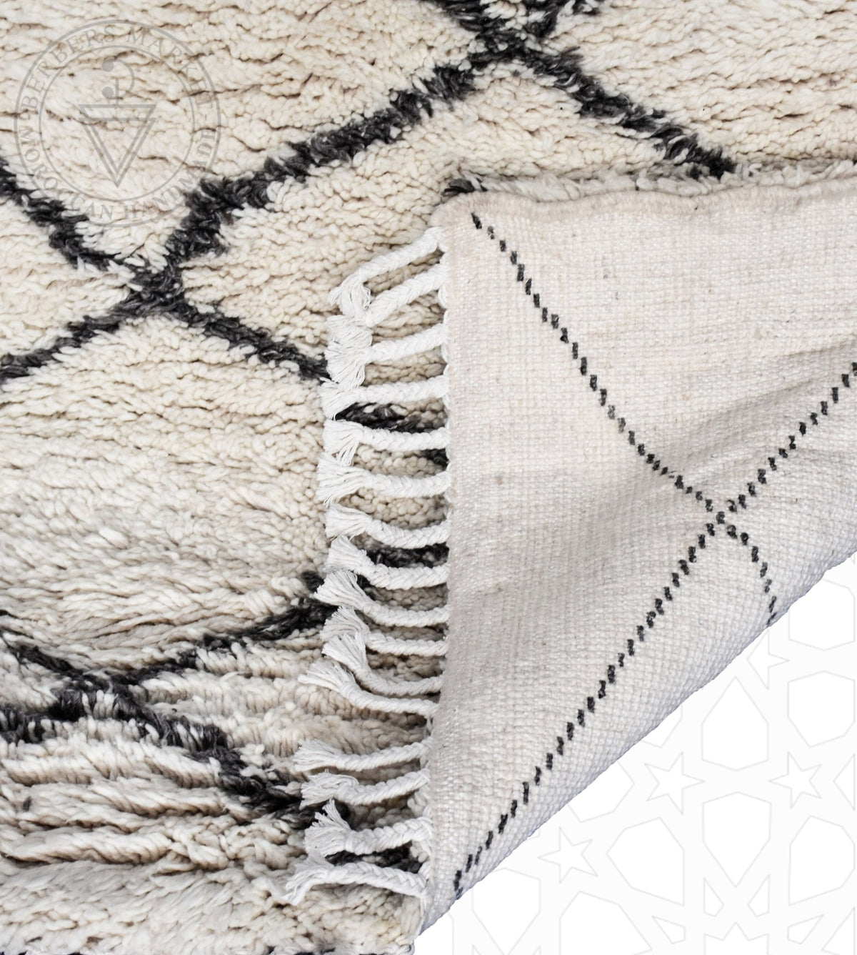 Beni ourain Moroccan rug - 3.9 x 5.74 ft / 120 x 175 cm - Berbers Market