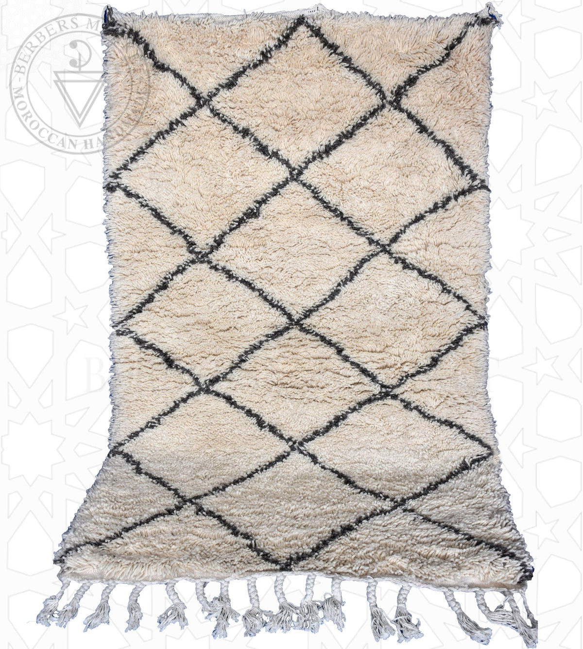 Beni ourain Moroccan rug - 3.9 x 5.9 ft / 120 x 180 cm - Berbers Market