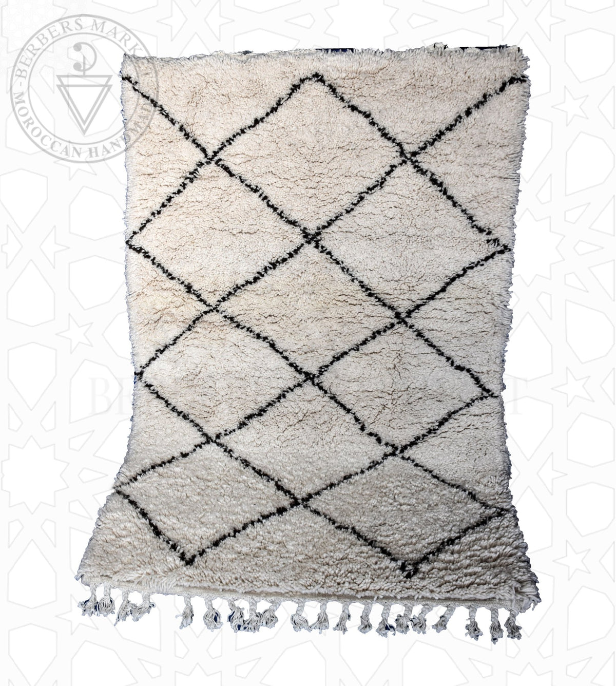 Beni ourain Moroccan rug - 4 x 6 ft / 120 x 180 cm - Berbers Market