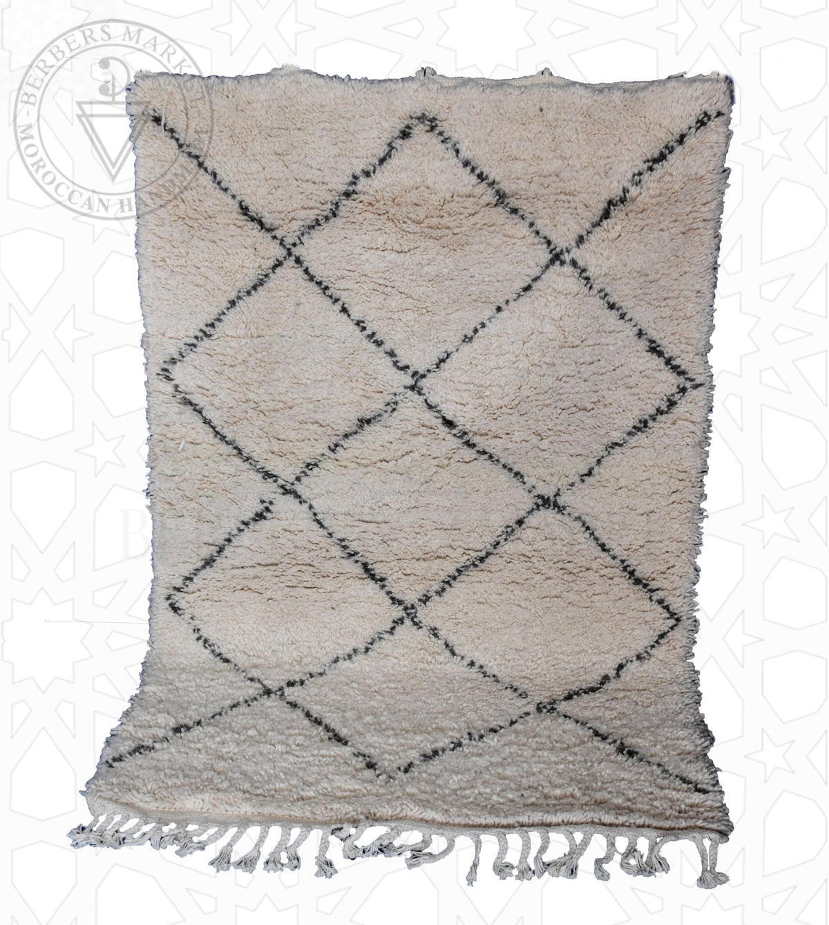 Beni ourain Moroccan rug - 4 x 6 ft / 120 x 180 cm - Berbers Market