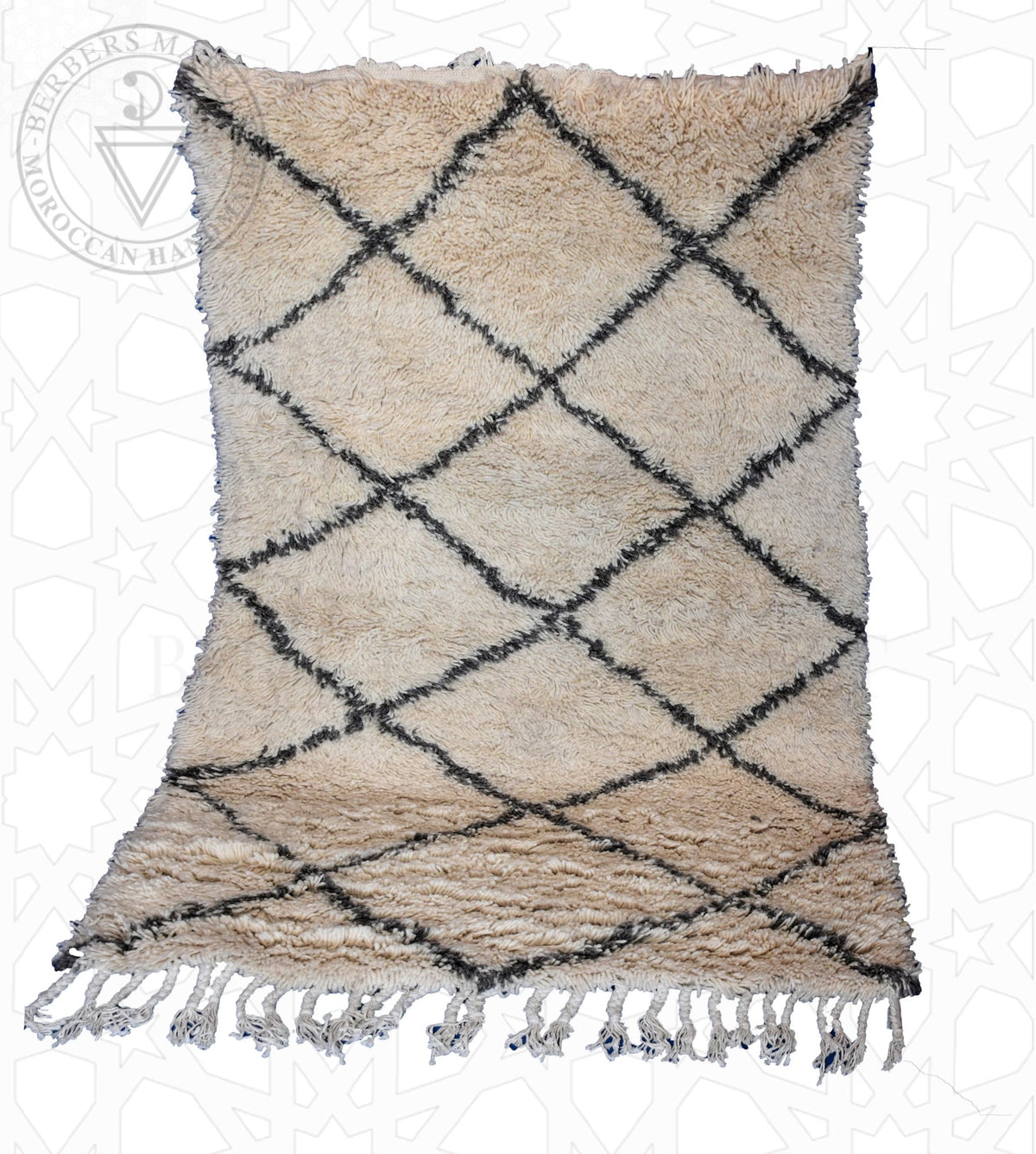 Beni ourain Moroccan rug - 4 x 6 ft / 120 x 180 cm - Berbers Market