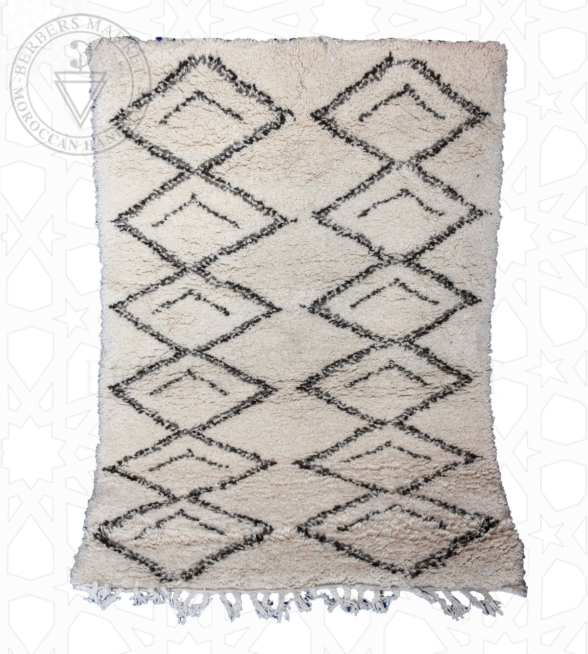 Beni ourain Moroccan rug - 4 x 6 ft / 120 x 180 cm - Berbers Market