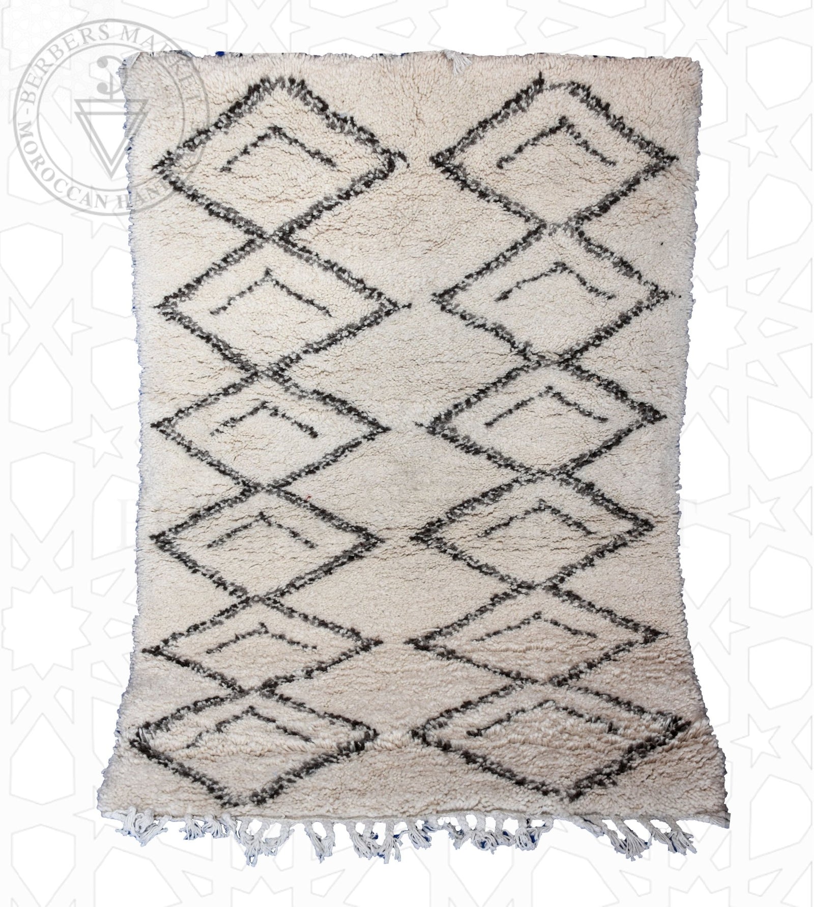 Beni ourain Moroccan rug - 4 x 6 ft / 120 x 180 cm - Berbers Market