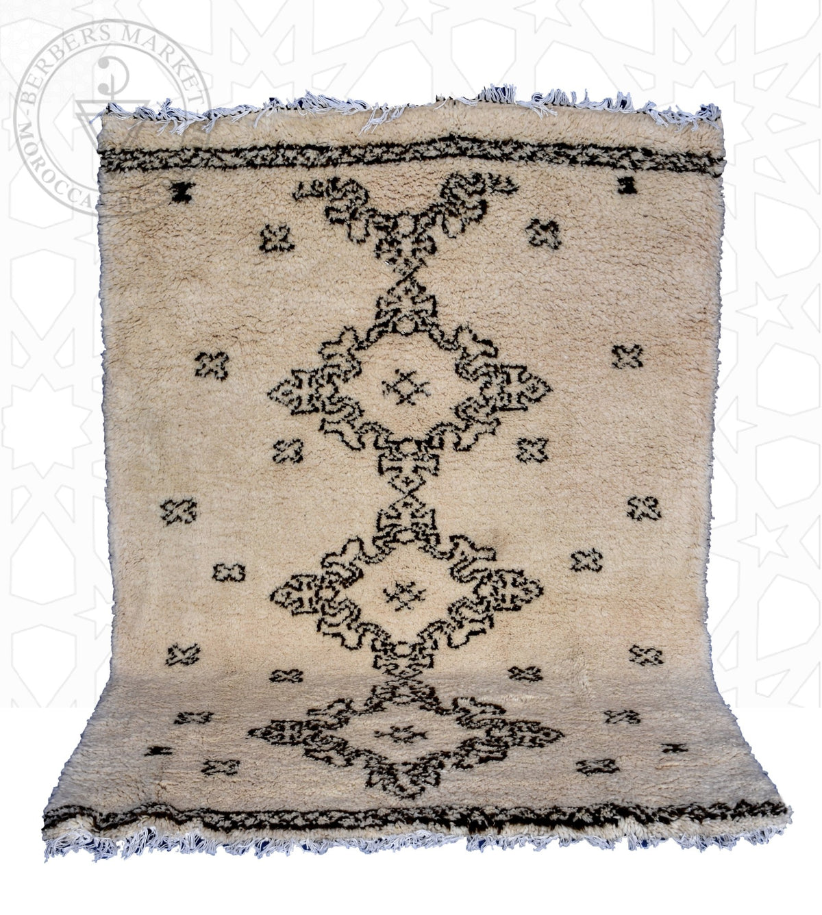 Beni ourain Moroccan rug - 5 x 6.3 ft / 150 x 190 cm - Berbers Market