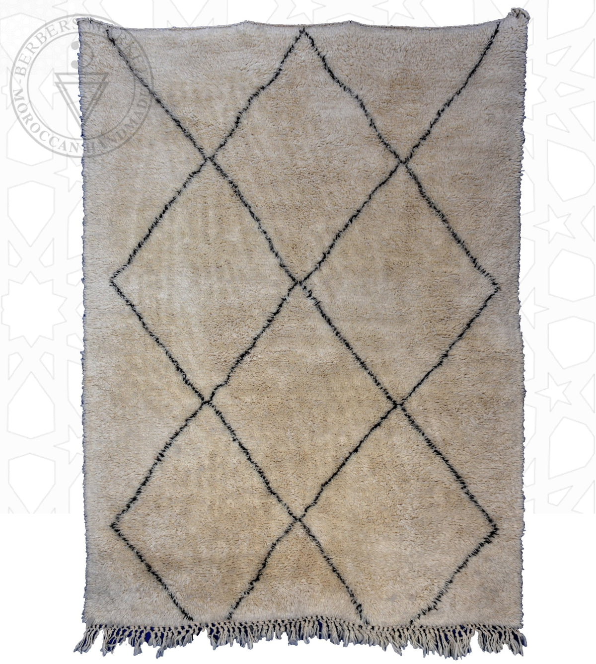 Beni ourain Moroccan rug - 5.1 x 6.6 ft / 155 x 200 cm - Berbers Market