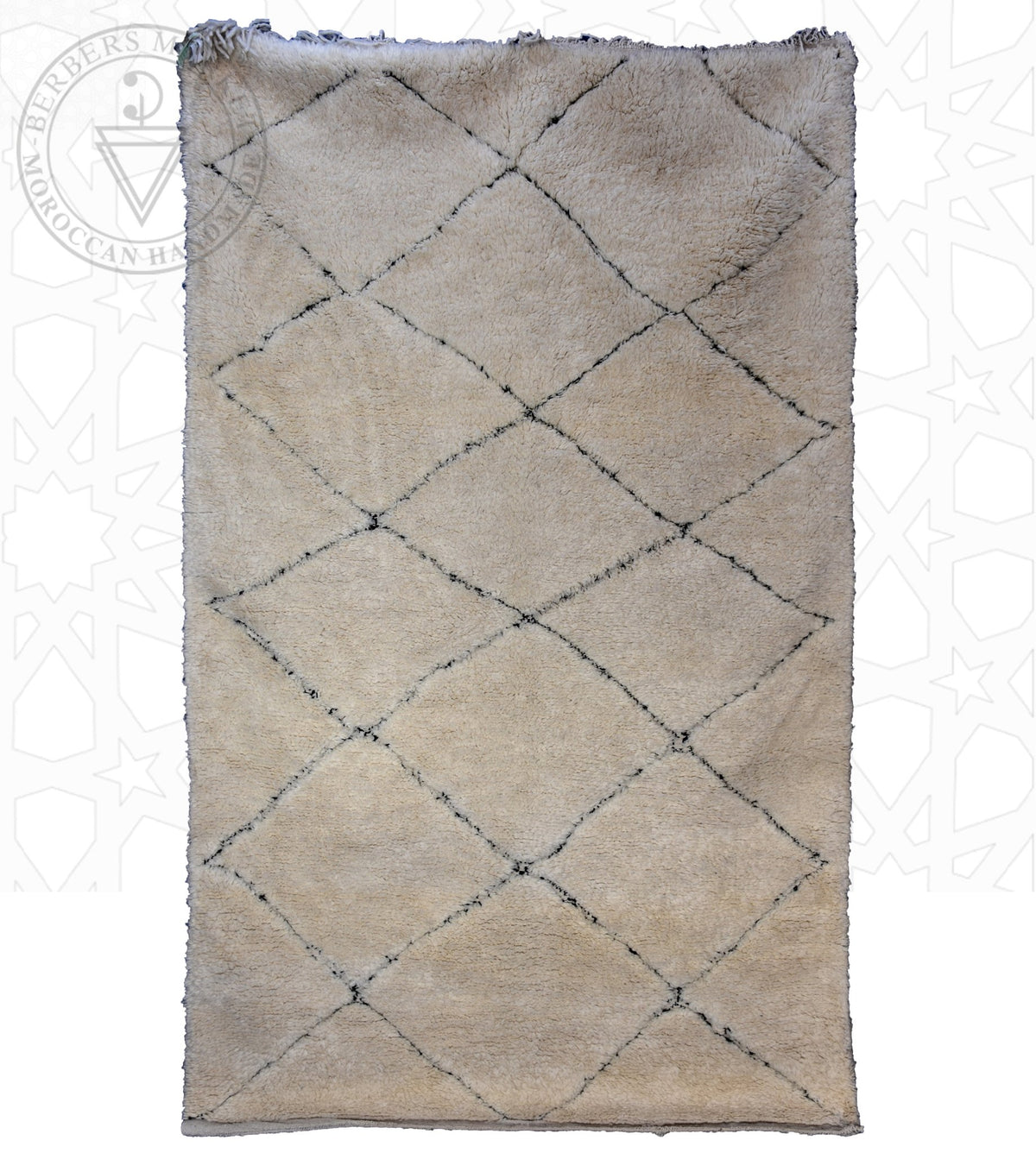 Beni ourain Moroccan rug - 5.1 x 8.3 ft / 155 x 250 cm - Berbers Market