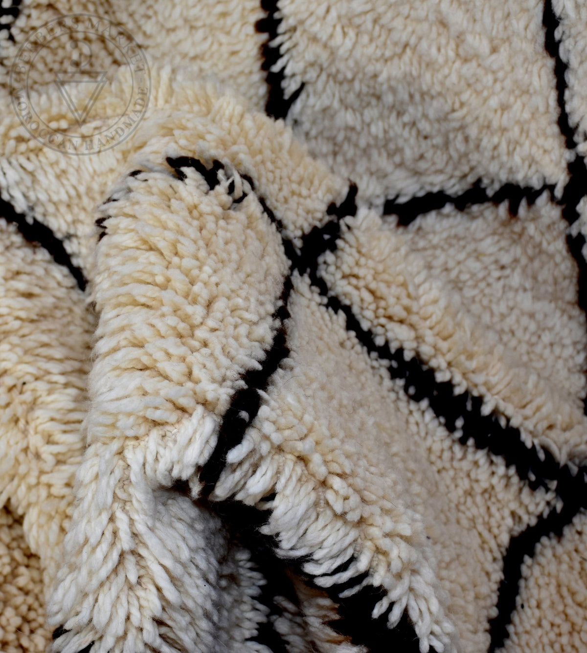 Beni ourain Moroccan rug - 5.3 x 6.6 ft / 160 x 200 cm - Berbers Market