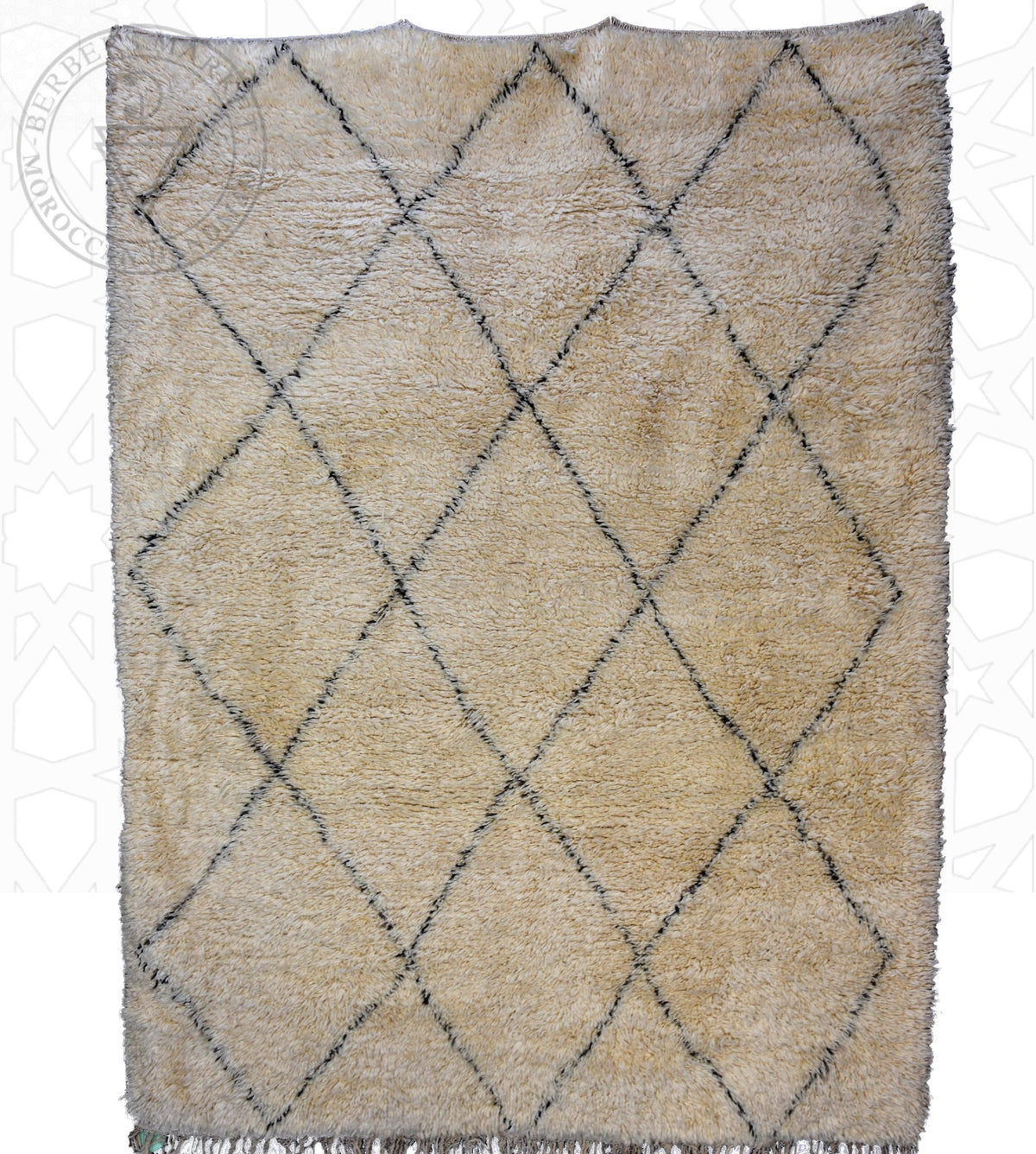 Beni ourain Moroccan rug - 5.3 x 7.6 ft / 160 x 230 cm - Berbers Market