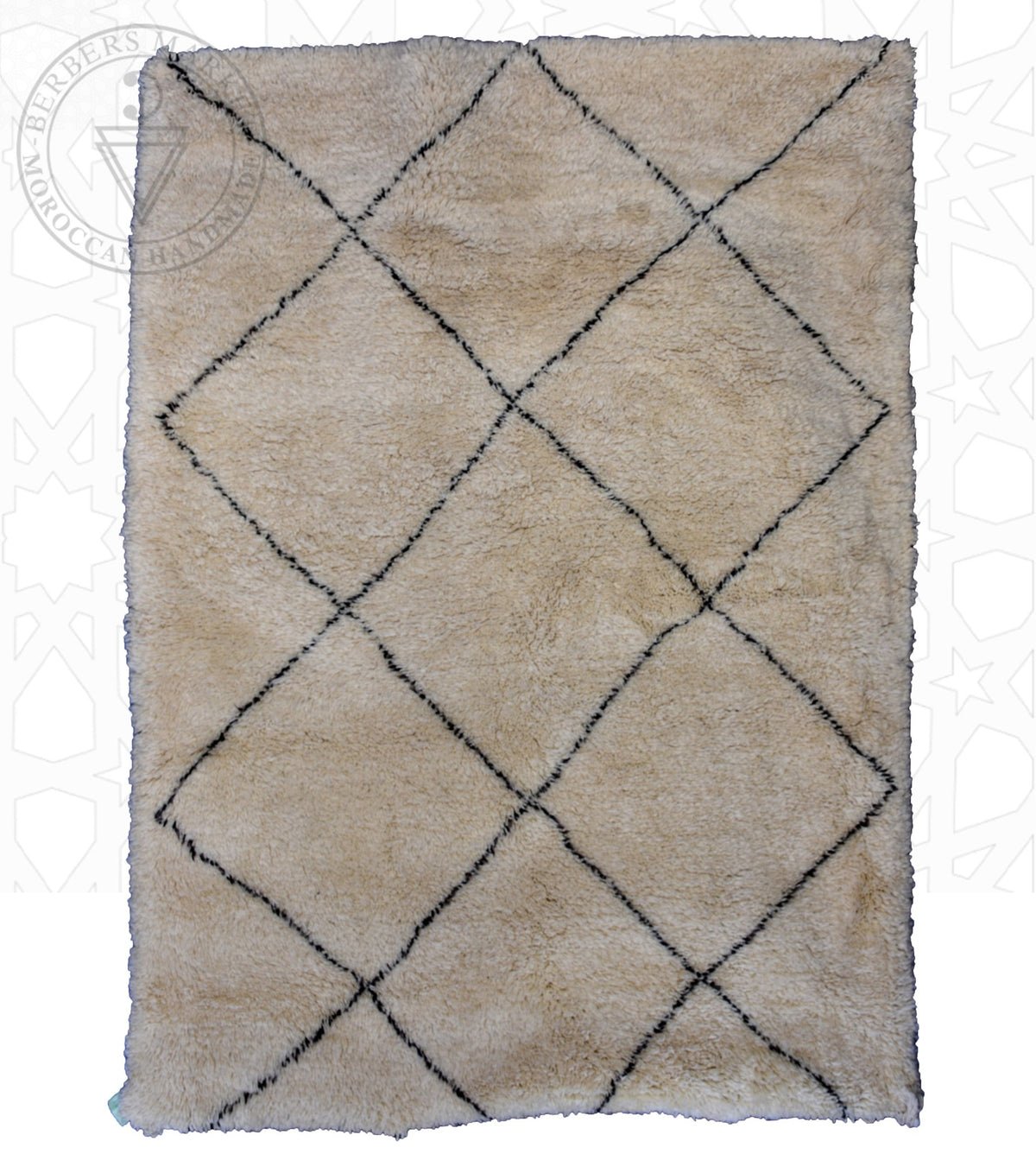 Beni ourain Moroccan rug - 5.3 x 7.6 ft / 175 x 230 cm - Berbers Market